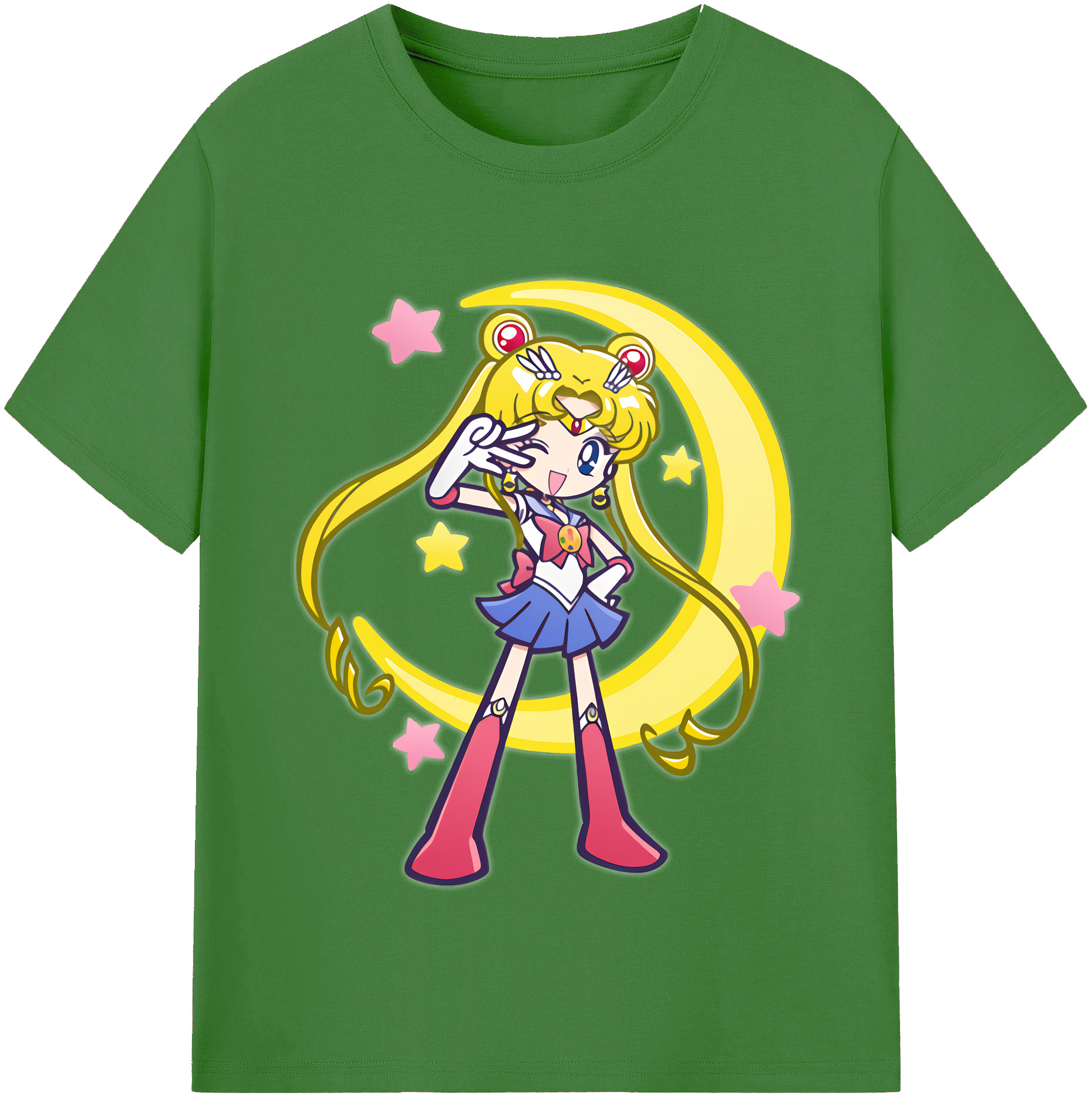 （画像用） 美少女戦士セーラームーン 月野 うさぎ つきの うさぎ Sailor Moon Tsukino Usagi レディースカジュアルプリントTシャツ（綿100％）